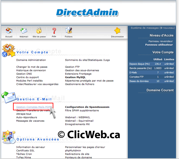 Comment ajouter une adresse Ã©lectronique Ã  son compte - Base de